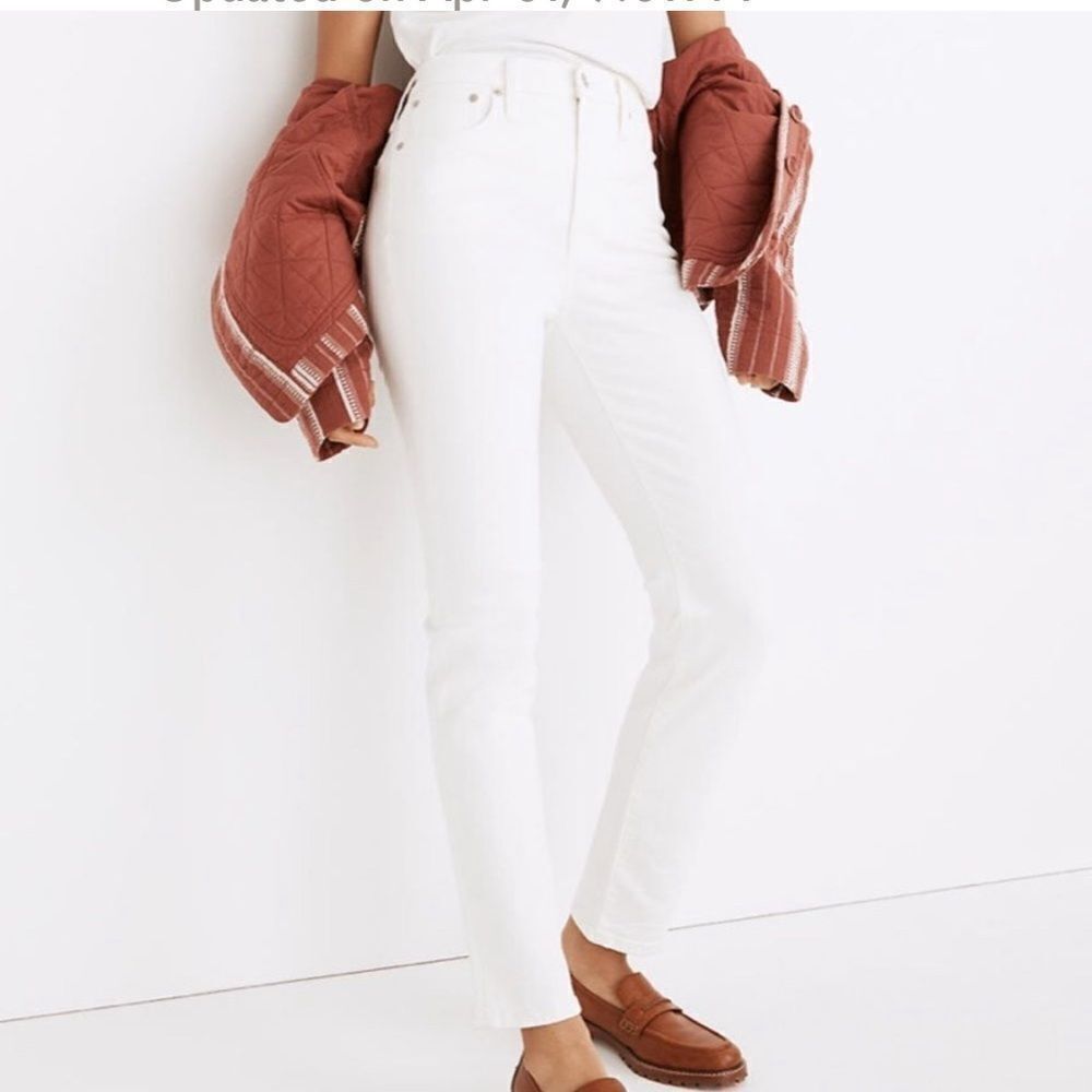 Madewel The High-Rise Perfect Vintage Mom Tile White Denim Jean Size 28